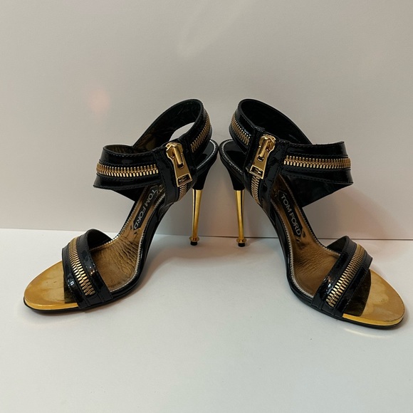 TOM FORD black and gold heels size 36 1/2 - Picture 3 of 7